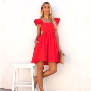 Vici Dolls Size Small Sabaneta Cotton Pocketed Babydoll Dress